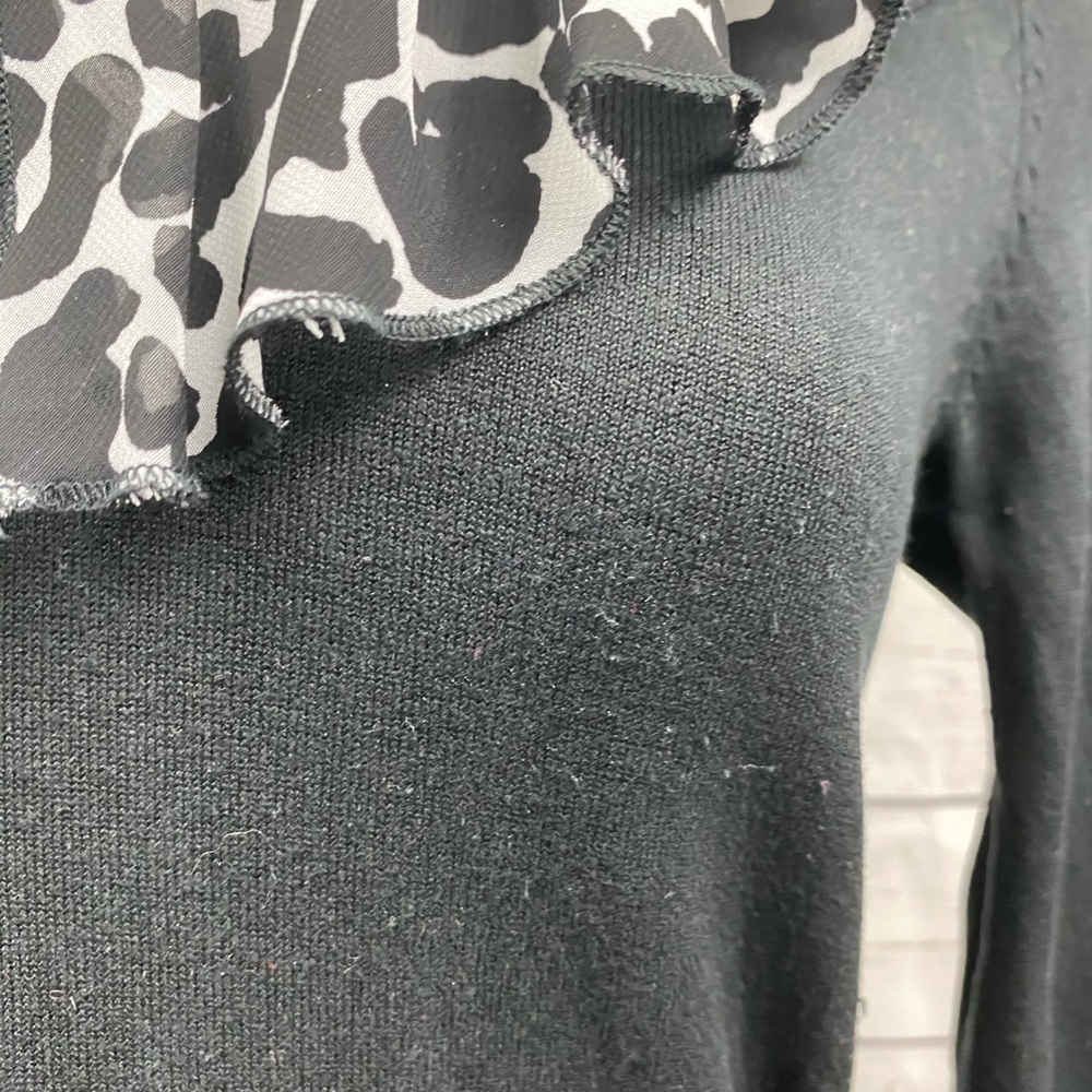 WHBM Black Ruffle Sweater - Picture 3 of 8